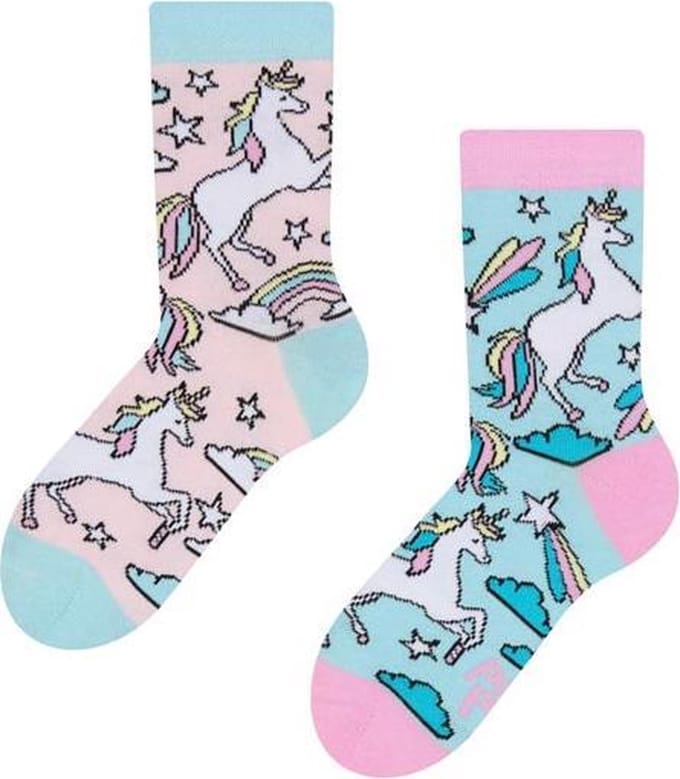 Dedoles Mismatched Kinderen Sokken - Regenboog Unicon - Maat 31-34