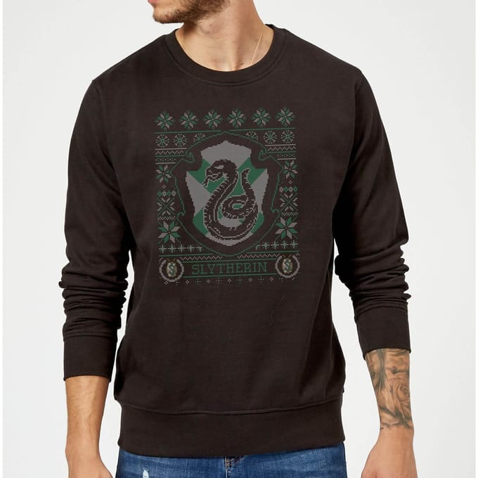 Harry Potter Slytherin Crest kersttrui - Zwart - M