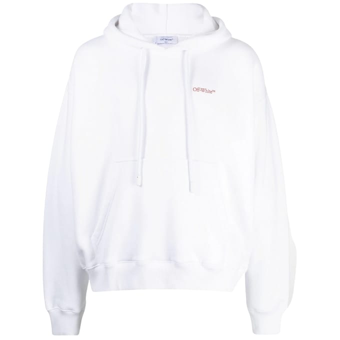 Gebroken witte Scratch Tab witte skate-fit hoodie