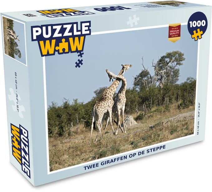 Puzzel Twee giraffen op de steppe - Legpuzzel - Puzzel 1000 stukjes volwassenen
