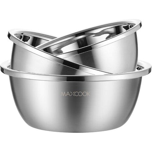 Maxcook Set van 3 roestvrijstalen mengkommen 20cm/22cm/24cm MCWS-3