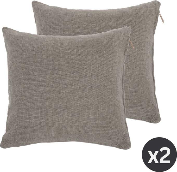 Tiseco - Kussen (gevuld) COTTON SLUB - SET/2 - 45x45 cm - Taupe