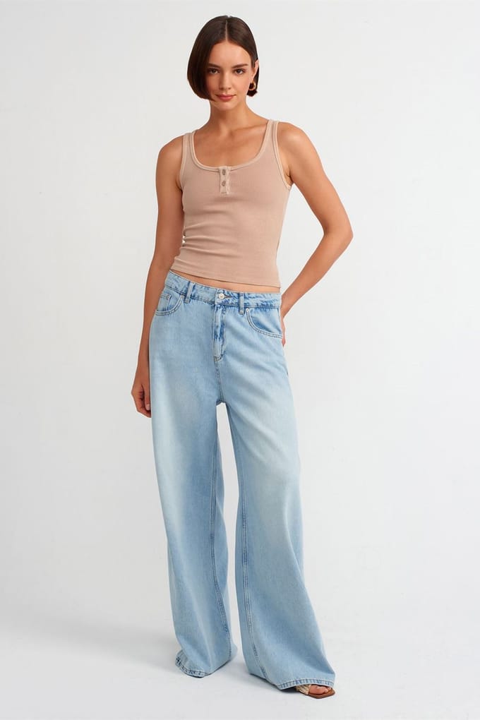 Mouwloze Slim-fit Jersey Blouse