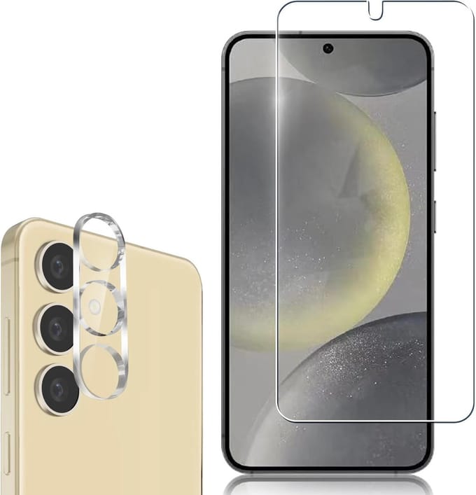 Screenprotector 3x en Camera lens protector 3x - Glasplaatje - Tempered glass Screen protector Geschikt voor: Samsung Galaxy S24 Plus - Beschermglas