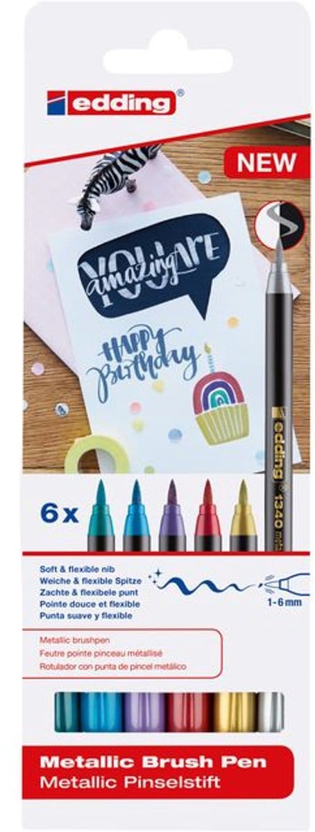 Brushpen edding 1340 metallic ass | 10 stuks