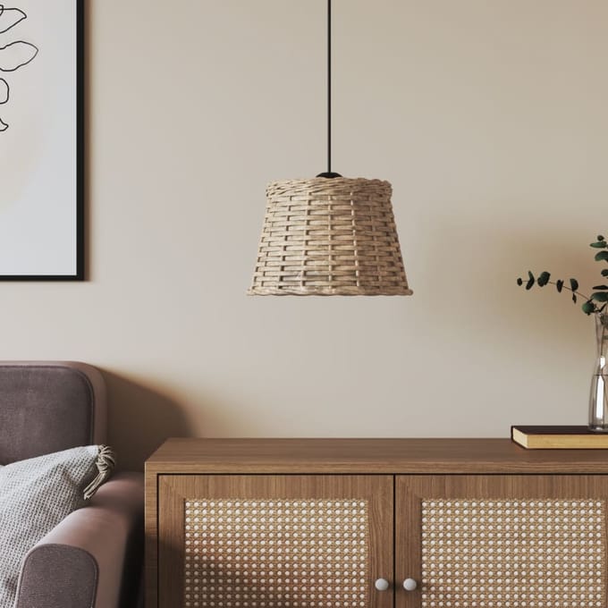 vidaXL - Lampenkap - Ø25x17 - cm - wicker - bruin