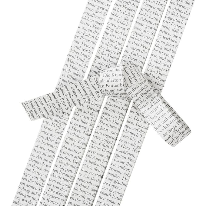 Papieren strips "Boek tekst