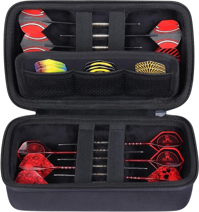Harde EVA Shell Opslag Dart Case - Steeltip Softtip Darts Draagtas Zwart