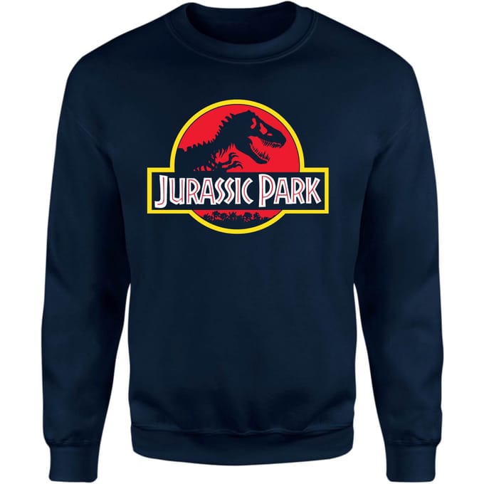 Jurassic Park Logo Sweatshirt - Navy - XXL