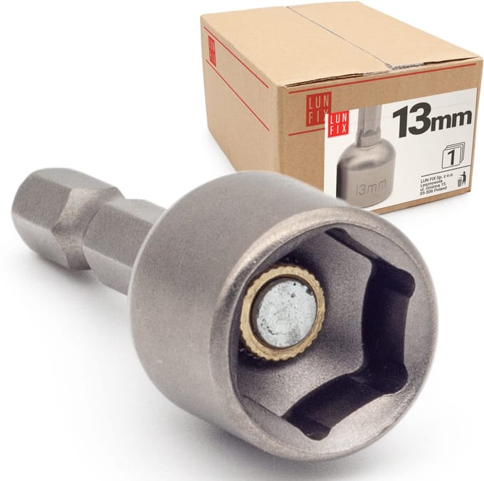LUN FIX - Steekschlüsseleinsatz - 1 Stuk - zeskantschaft - magnetisch - 6-kant bit 13 mm