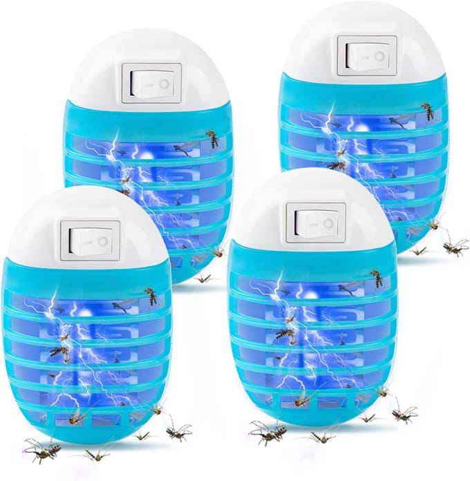 Effectieve Insectenbestrijdingslamp - 4 Stuks UV LED Muggendoder voor Thuis, Keuken, Slaapkamer en Tuin