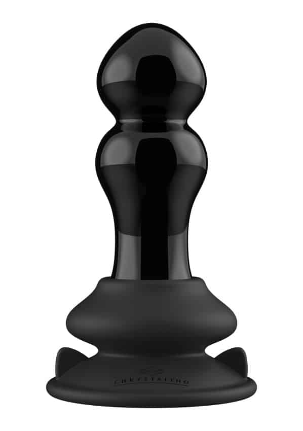 Rimly - Glass Vibrator - With Suction Cup and Remote - Rechargeable - 10 Speed - Black