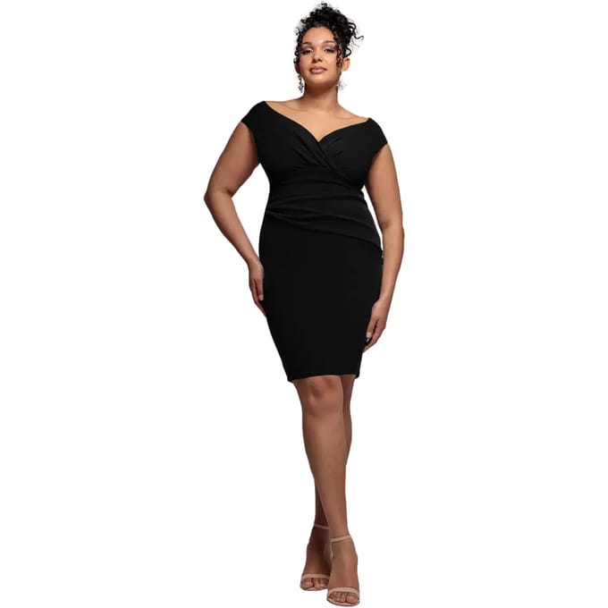 Off-shoulder jurk dames Goddiva Plus Midi