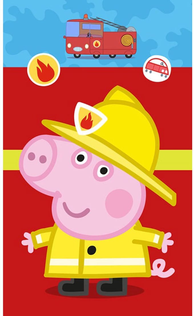 Peppa Pig Brandweerman handhanddoek, gezichtshanddoek, handdoek 30x50 cm