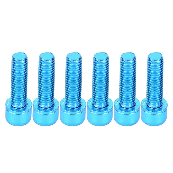 6 Stuks M5x23mm Stalen Fiets Bidonhouder Opbergrek Bout Fietsaccessoire Blue blue
