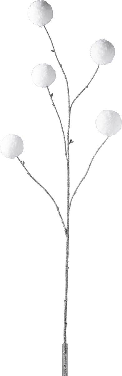 J-Line tak Pompom - kunststof - wit - large - 6 stuks