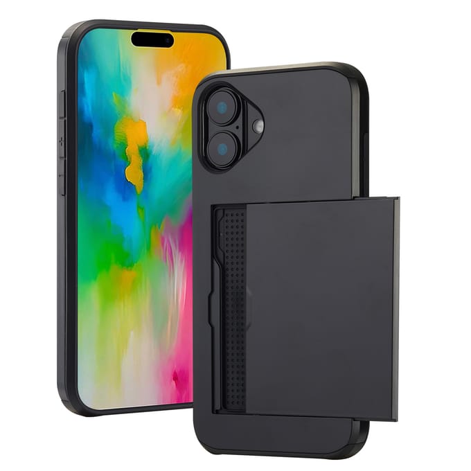 imoshion Hoesje met Pasjeshouder - Geschikt voor Apple iPhone 16 Plus - Zwart