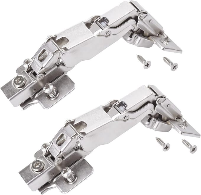 Breedhoekscharnier 165° Soft-close - 2 Stuks Hoekaanslag Scharnier met Montageplaat