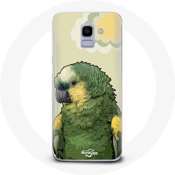Coque pour Samsung Galaxy A6 2018 Amazone Perroquets Vert