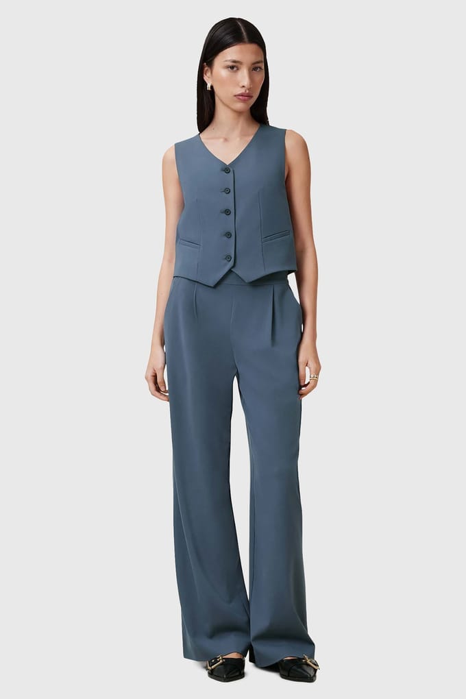 AllSaints Aleida Tri Waistcoat Turbulence Grey Größe: 8 | Gilets Outlet | Damen | Grau