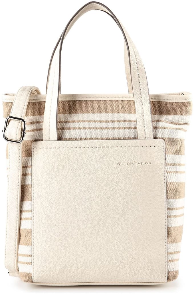 TOM TAILOR schoudertas handtas Elodie Zip Shopper Mixed Cream White crème