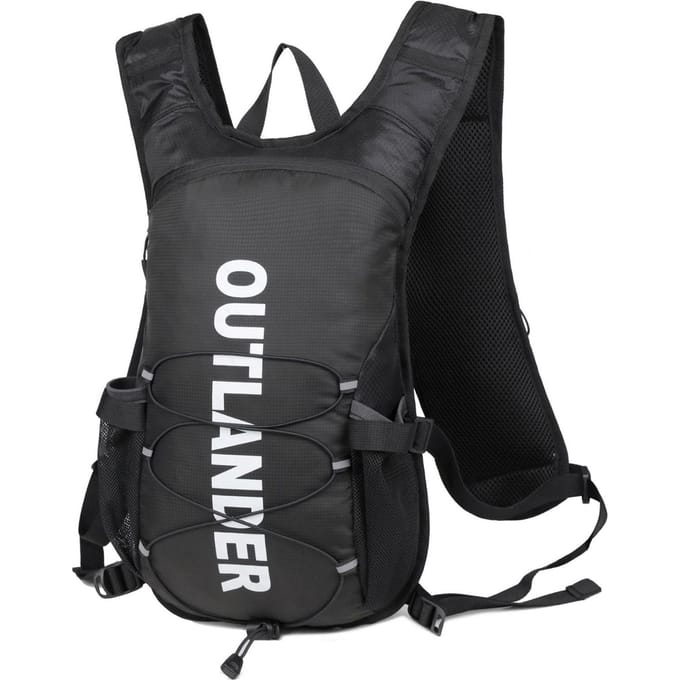 Ademende Hydratatie Rugzak Nylon Reflecterende Waterzak Rugzak voor Fietsen Hardlopen zwart
