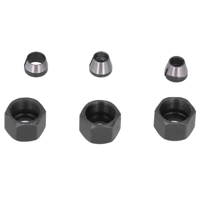 6 Stuks Router Collet Adapter Koolstofstaal 6mm 6.35mm 8mm Set Kit met Moer voor Trimmer