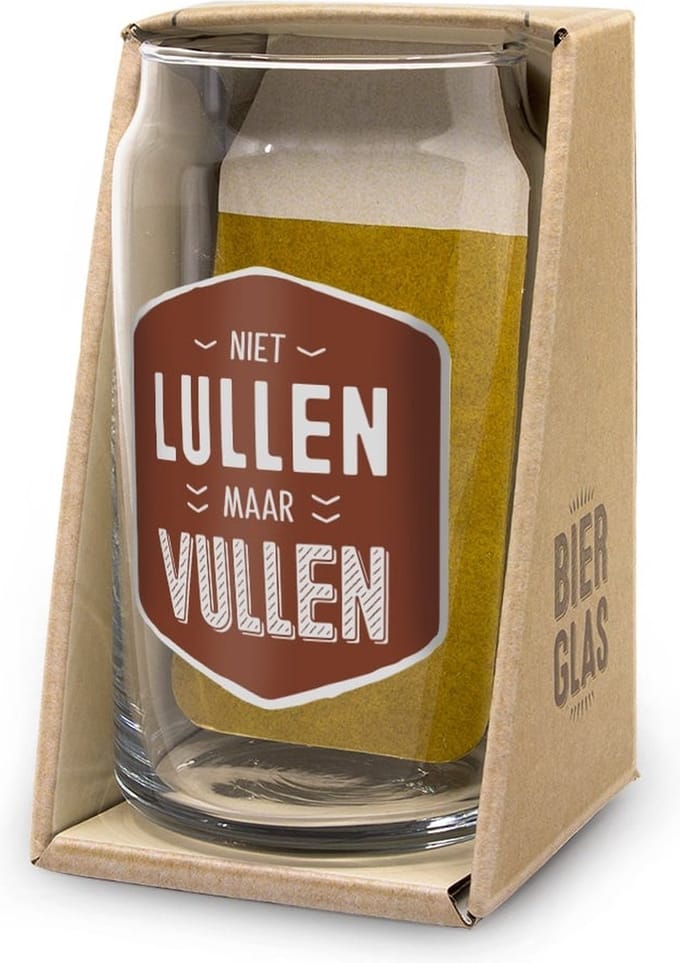Bierglas - Niet lullen maar vullen - In cadeauverpakking