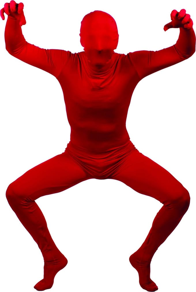 Second skin pak - Volwassenen - Verkleedkleding - 152/160 - Rood