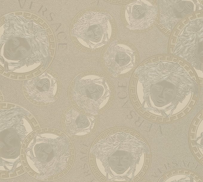 SATIJN GLANZEND ZILVER KLASSIEK BEHANG | Design - zilver - A.S. Création Versace 5