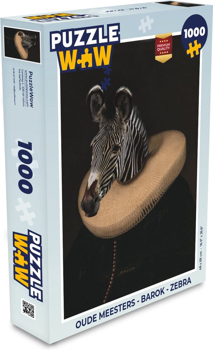 Puzzel Oude Meesters - Barok - Zebra - Legpuzzel - Puzzel 1000 stukjes volwassenen