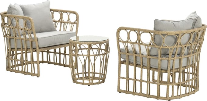 Colonial loungeset - Natural rotan - 3-delig - Op=Op