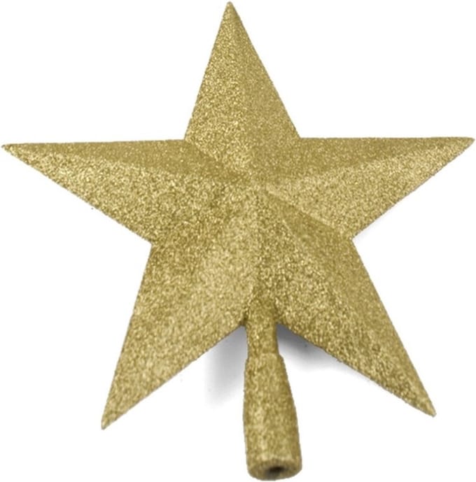 Gerimport Piek kerstboom - ster - goud - kunststof - 27 cm - Kerstpieken - Voor bomen groter dan 180 cm