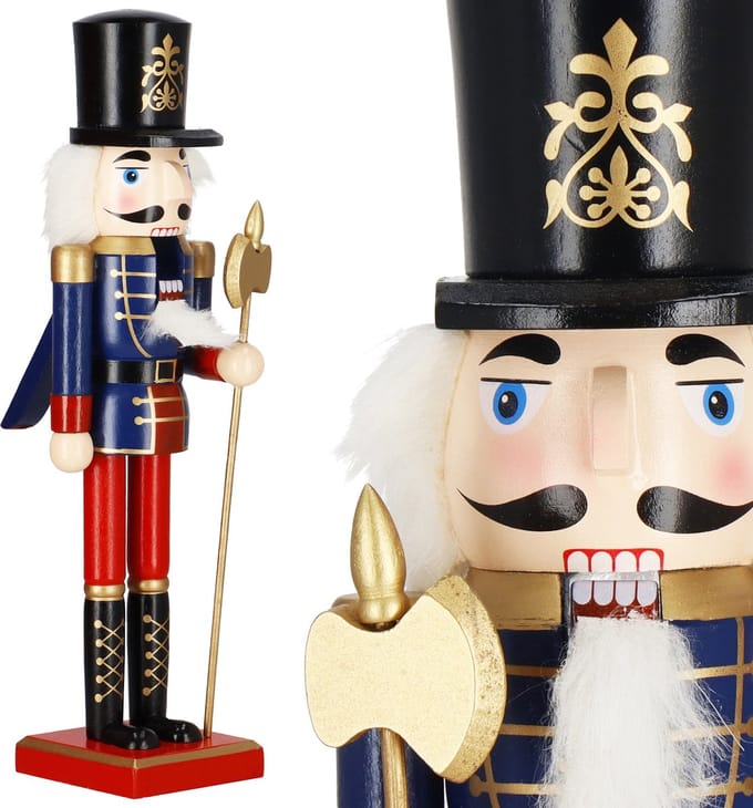 Springos Notenkraker Kerst | 38 cm | Blauw/Rood