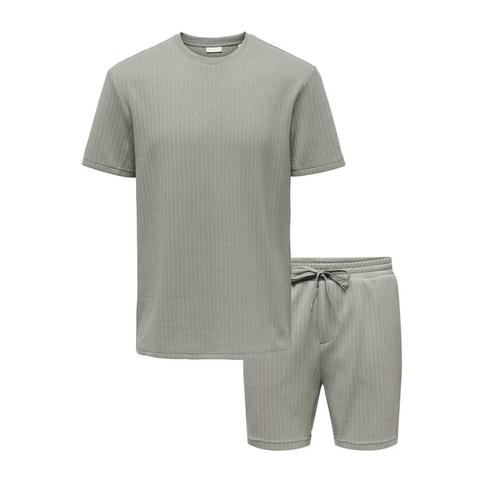 Only & Sons Trey Life Regular Shirt and Short Set Heren - Maat XS