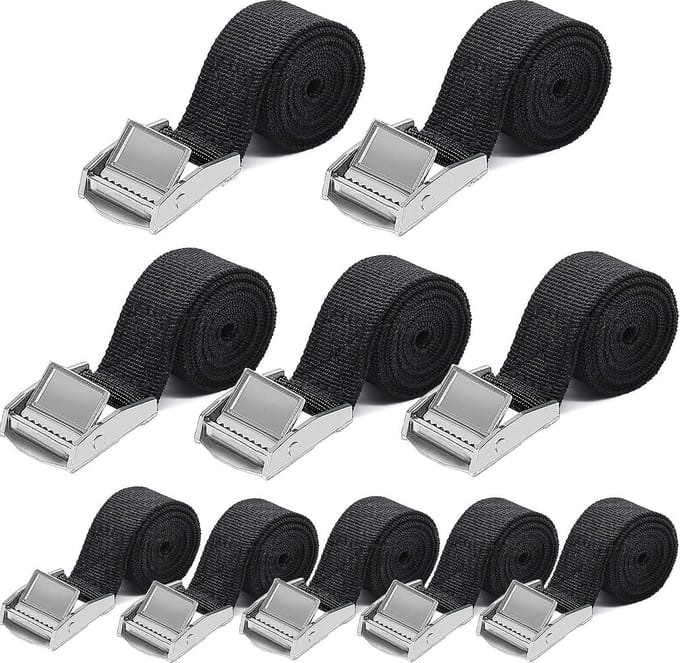 10 stuks robuuste spanbanden 25 mm x 1 m voor efficiënt bevestigen en bundelen
