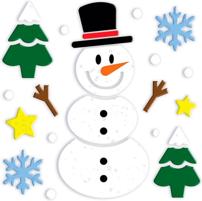 Fiestas Guirca - Gel raamdecoratie snowman (20 x 25 cm)