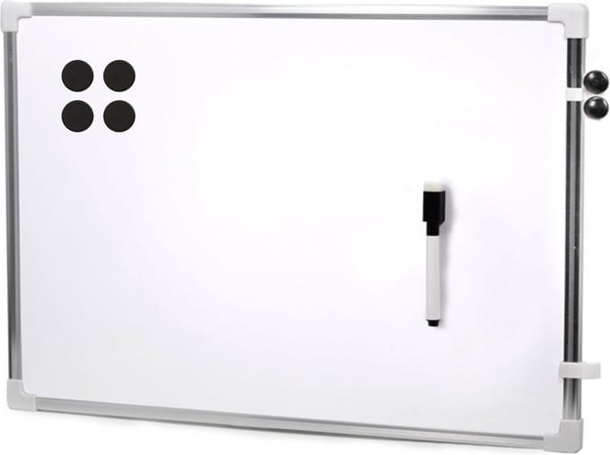 Concorde Magnetisch whiteboard - memobord - met marker en extra sterke magneten - 60 x 40 cm
