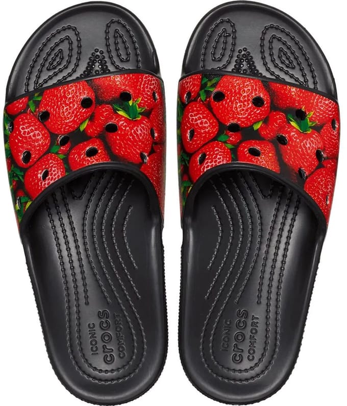 Crocs Classic Hyperreal Slippers Zwart/Rood Maat 42/43 US M9/W11