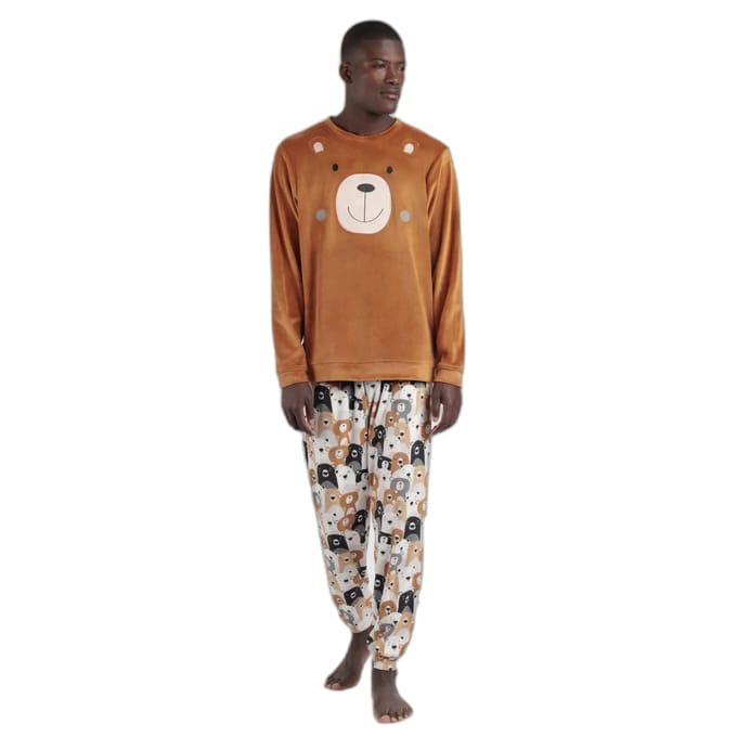 Velours pyjama met lange mouwen Admas Family Bear