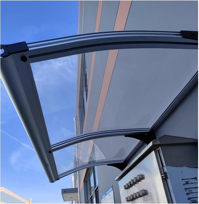 Voordeur Luifel - Overkapping Deur - Bescherming Buiten - Breukvast Polycarbonaat - 80x150cm - Transparant