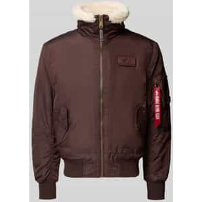 Bomberjack met ritssluiting en labelpatch