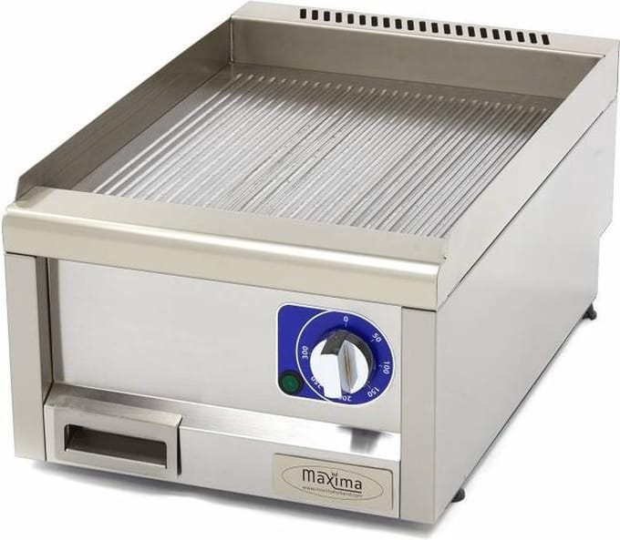 Horeca Grillplaat - Gegroefd - Enkel - 60 cm Diep - 400V