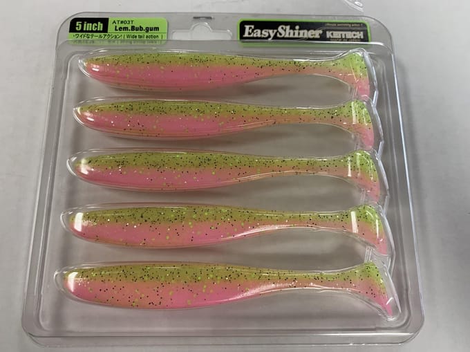 Keitech Easy Shiner 5” - 12cm (5 pcs) - Kleur : Lemon Bubble Gum