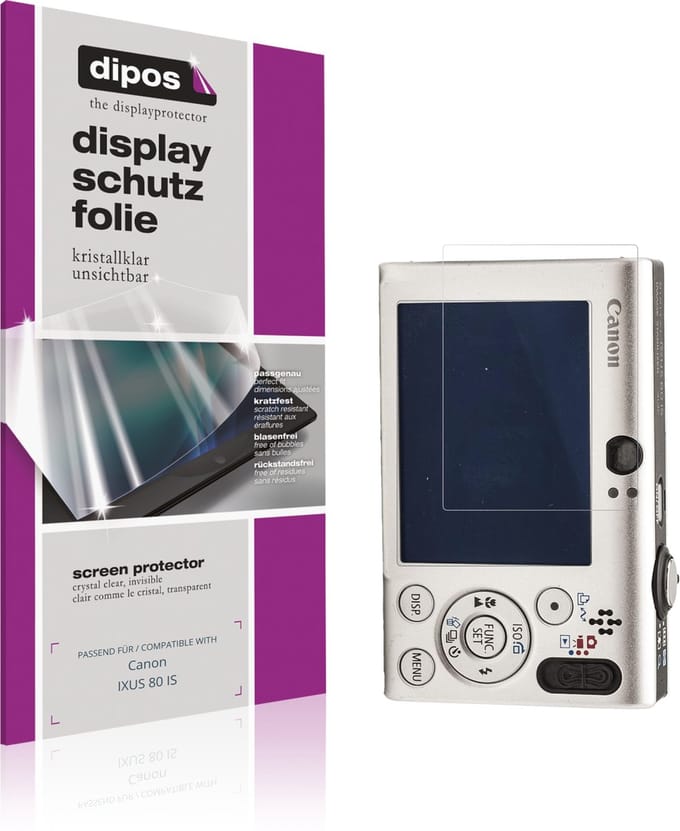 dipos – 4x Beschermfolie geschikt voor Canon IXUS 80 IS | Krasbestendige & heldere Screenprotector Ultra-Thin