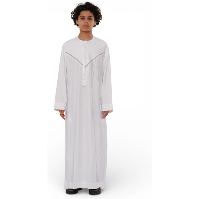 Kinderen jongens Eid witte Marokkaanse Thobe gewaad Djellaba Ramadan Eid Jubba- K-HM10