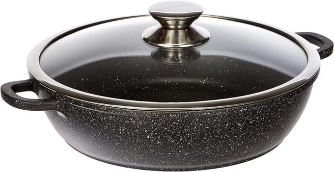 AHD® Hapjespan - Koekenpan - Hapjespan Inductie - Grijs - 8cm x 28cm x 8cm