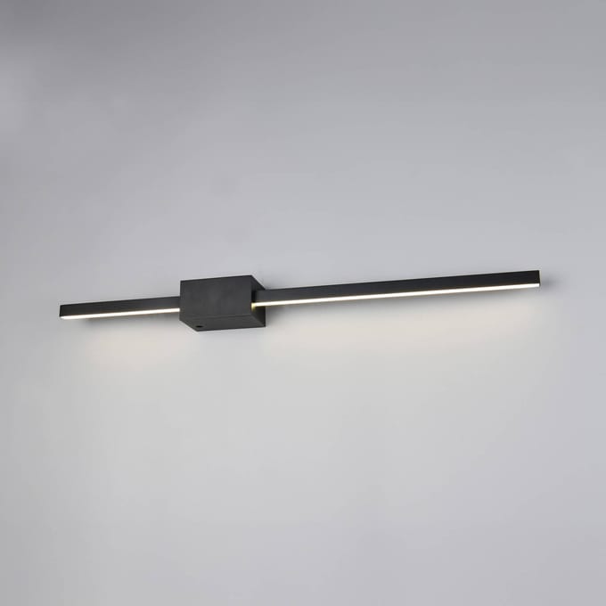 Trio Lighting LED wandlamp Cassino, matzwart, breedte 70 cm, metaal