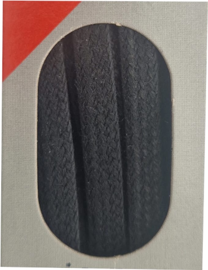Bob Veter - Zwart - Plat - Wax - Lengte 75 cm - Breedte 5 mm - Schoenveter