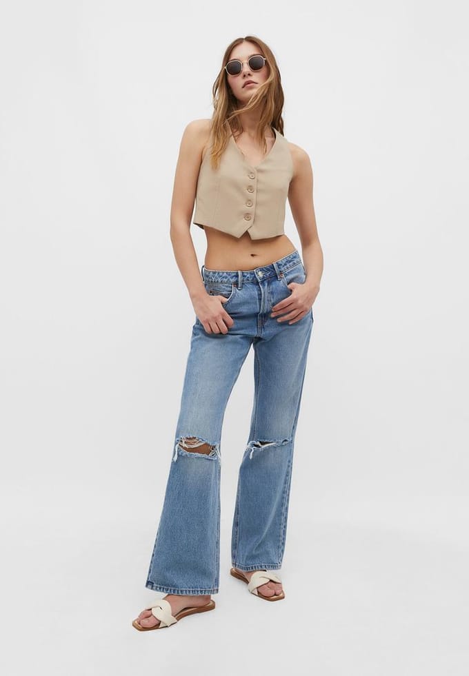 Stradivarius Hexagonale metalen bril  Bruin OS